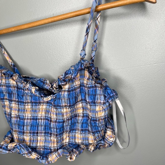 Lovers + Friends Monaco Blue Plaid Cropped Top - Picture 5 of 11